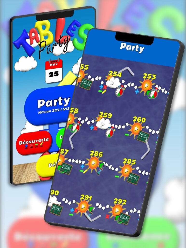 Tables Party - Le Jeu - Menu Party